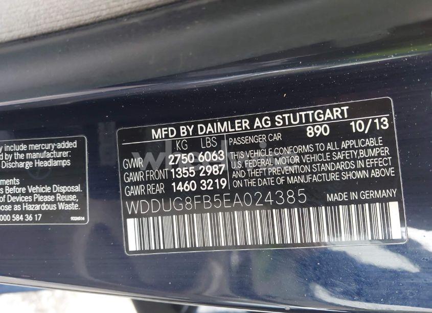 Photo 9 of 2014 Mercedes-benz S 550 4MATIC (VIN WDDUG8FB5EA024385)