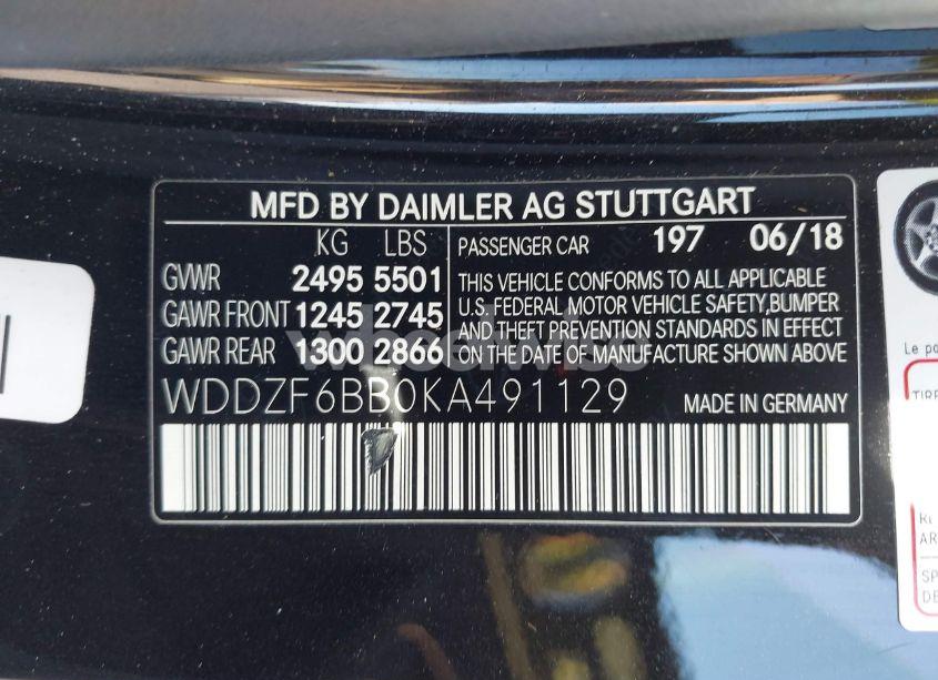 Photo 9 of 2019 Mercedes-benz Amg E 53 4MATIC (VIN WDDZF6BB0KA491129)