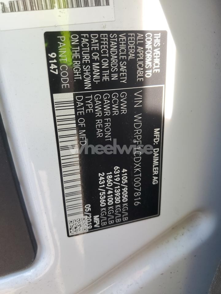 Photo 13 of 2019 FREIGHTLINER SPRINTER 2500/3500 (VIN WDRPF1CDXKT007816)