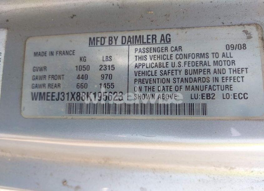 Photo 9 of 2008 Smart Fortwo PASSION/PURE (VIN WMEEJ31X88K195623)