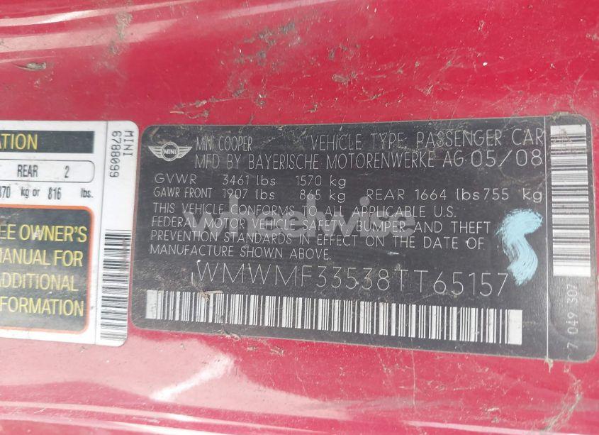 Photo 9 of 2008 Mini Cooper N/A (VIN WMWMF33538TT65157)