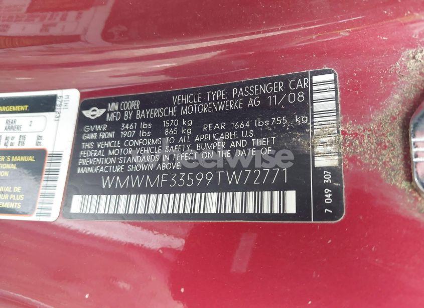 Photo 9 of 2009 Mini Cooper N/A (VIN WMWMF33599TW72771)