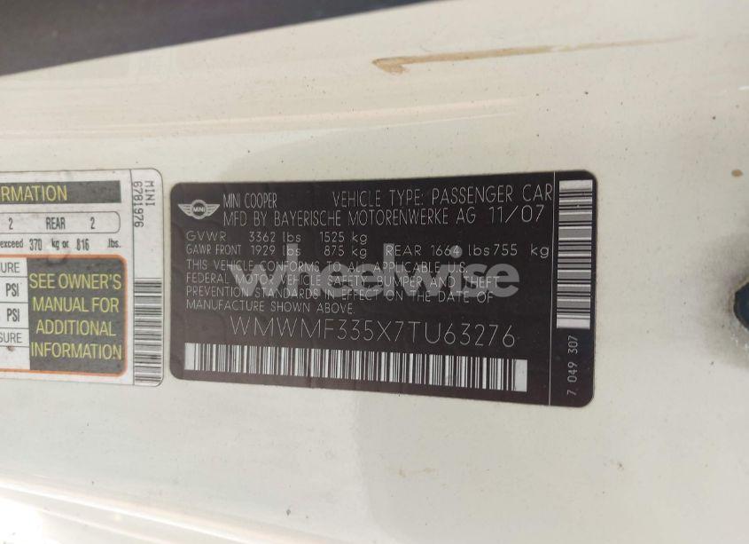 Photo 9 of 2007 Mini Cooper N/A (VIN WMWMF335X7TU63276)