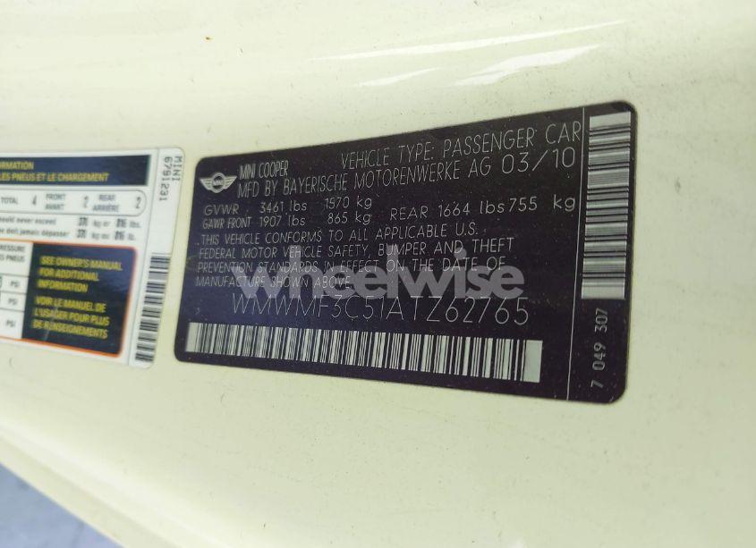 Photo 9 of 2010 Mini Cooper N/A (VIN WMWMF3C51ATZ62765)