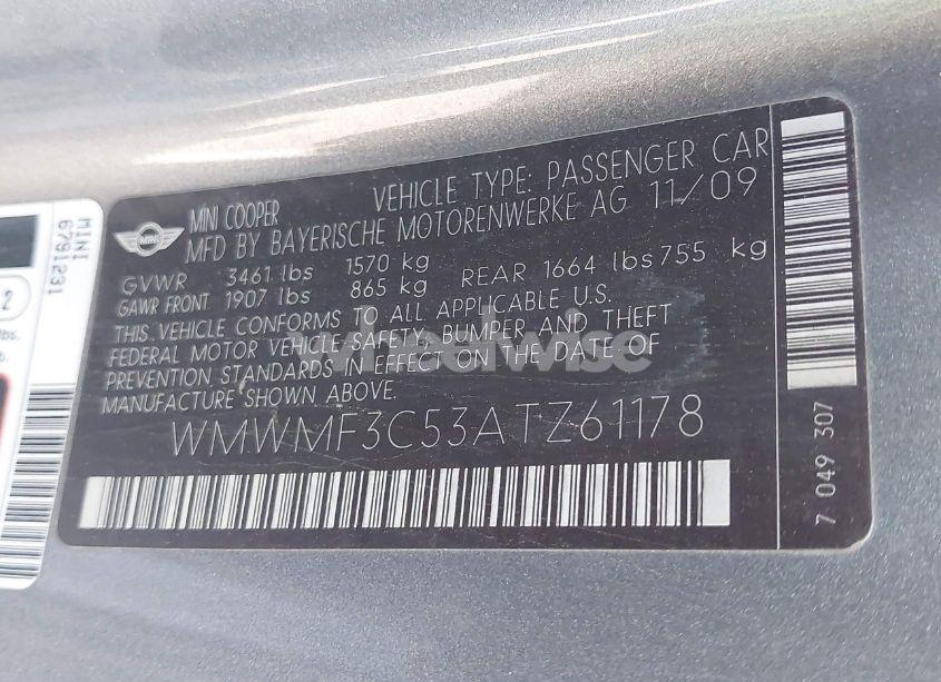 Photo 9 of 2010 Mini Cooper N/A (VIN WMWMF3C53ATZ61178)