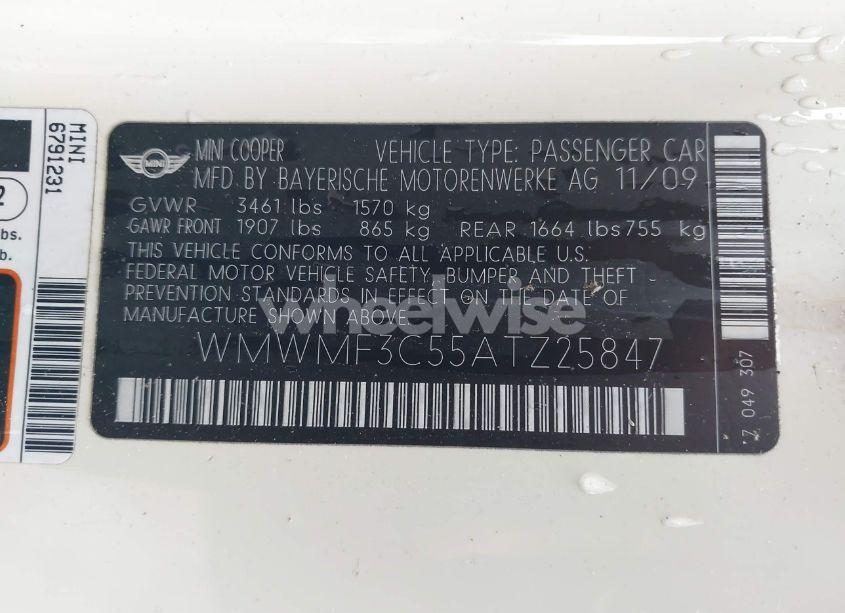 Photo 9 of 2010 Mini Cooper N/A (VIN WMWMF3C55ATZ25847)