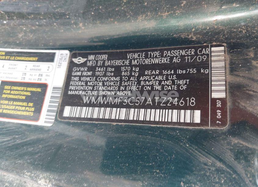 Photo 9 of 2010 Mini Cooper N/A (VIN WMWMF3C57ATZ24618)