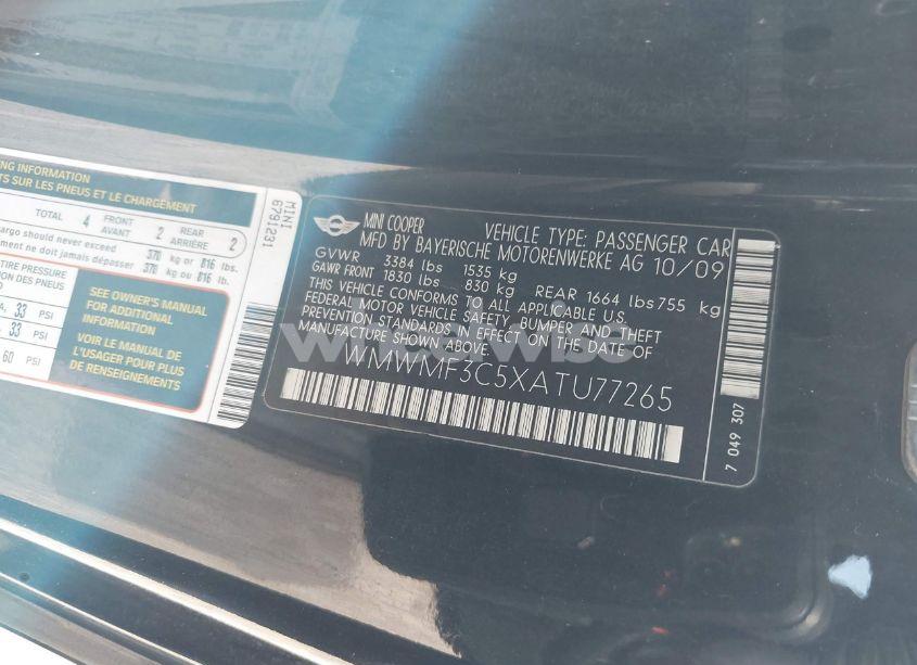 Photo 9 of 2010 Mini Cooper N/A (VIN WMWMF3C5XATU77265)
