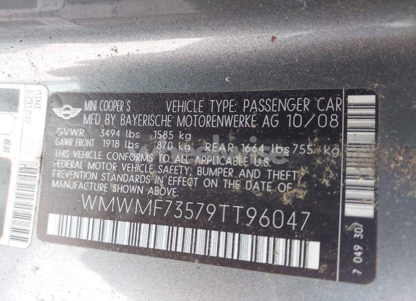 Photo 9 of 2009 Mini Cooper S (VIN WMWMF73579TT96047)