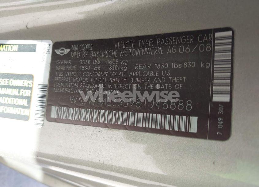 Photo 9 of 2008 Mini Cooper CLUBMAN (VIN WMWML33598TJ46888)