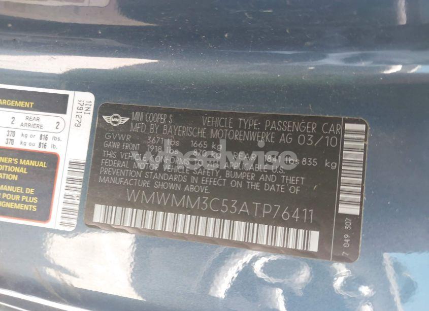 Photo 9 of 2010 Mini Cooper S CLUBMAN (VIN WMWMM3C53ATP76411)