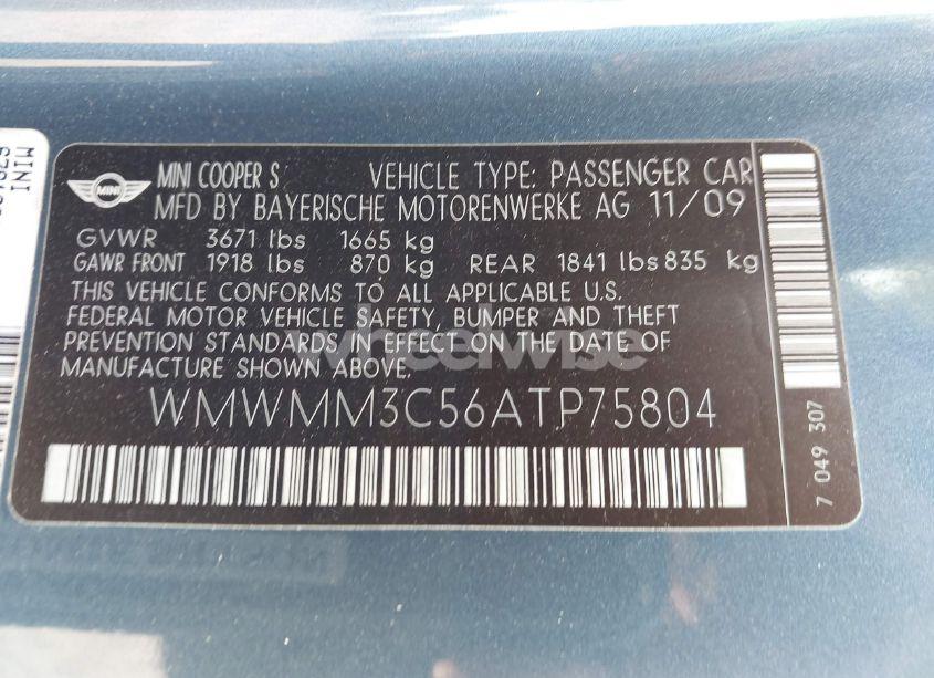 Photo 9 of 2010 Mini Cooper S CLUBMAN (VIN WMWMM3C56ATP75804)