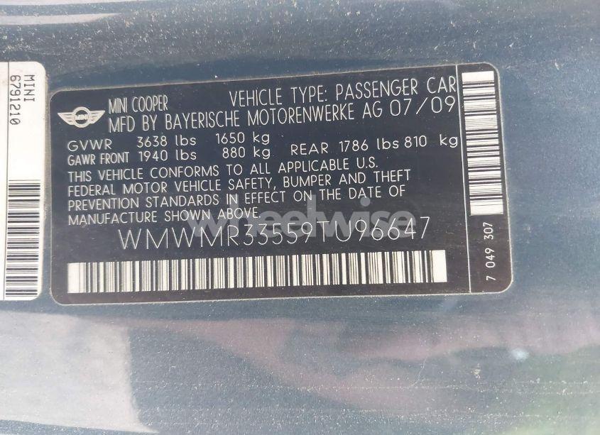 Photo 9 of 2009 Mini Cooper N/A (VIN WMWMR33559TU96647)