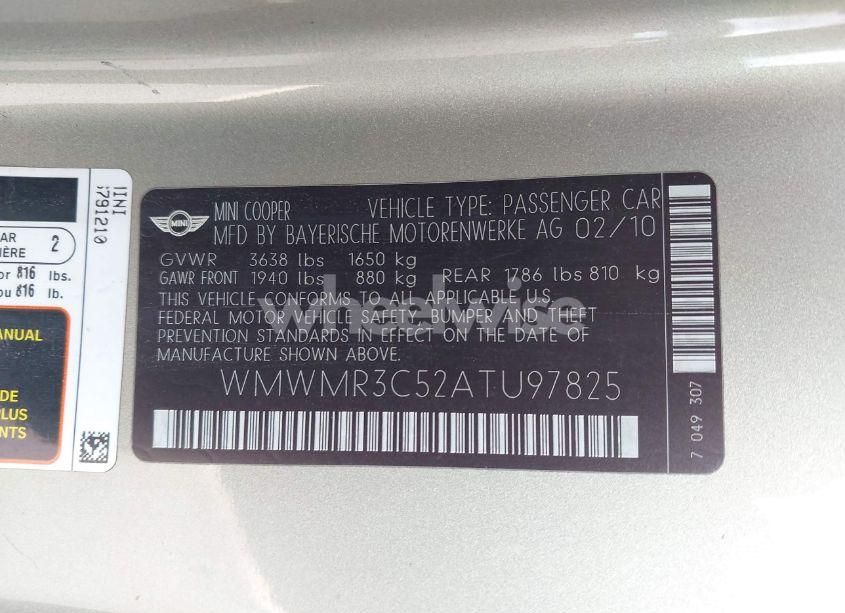 Photo 9 of 2010 Mini Cooper N/A (VIN WMWMR3C52ATU97825)