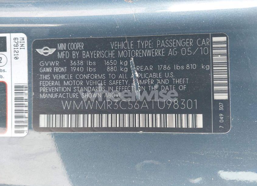 Photo 9 of 2010 Mini Cooper N/A (VIN WMWMR3C56ATU98301)