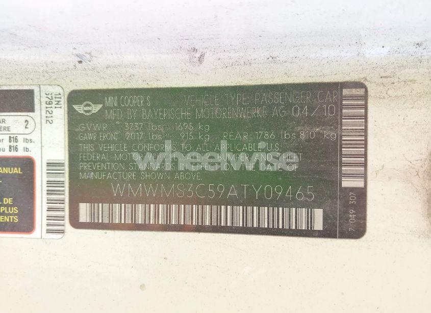 Photo 9 of 2010 Mini Cooper S (VIN WMWMS3C59ATY09465)