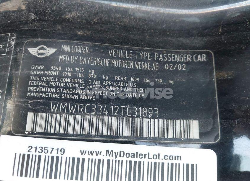 Photo 9 of 2002 Mini Cooper N/A (VIN WMWRC33412TC31893)