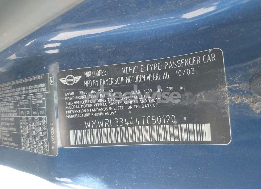 Photo 9 of 2004 Mini Cooper (VIN WMWRC33444TC50120)