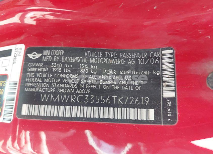 Photo 9 of 2006 Mini Cooper N/A (VIN WMWRC33556TK72619)