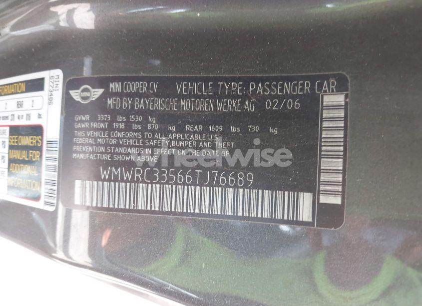 Photo 9 of 2006 Mini Cooper N/A (VIN WMWRC33566TJ76689)