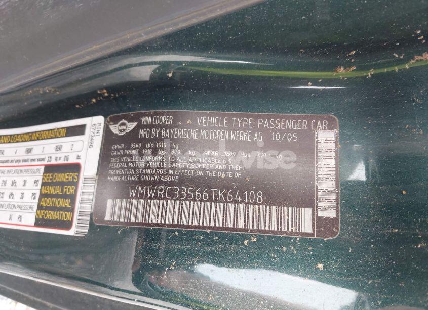 Photo 9 of 2006 Mini Cooper N/A (VIN WMWRC33566TK64108)