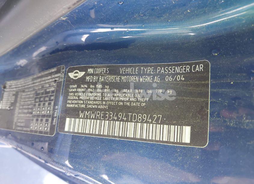 Photo 9 of 2004 Mini Cooper S (VIN WMWRE33494TD89427)