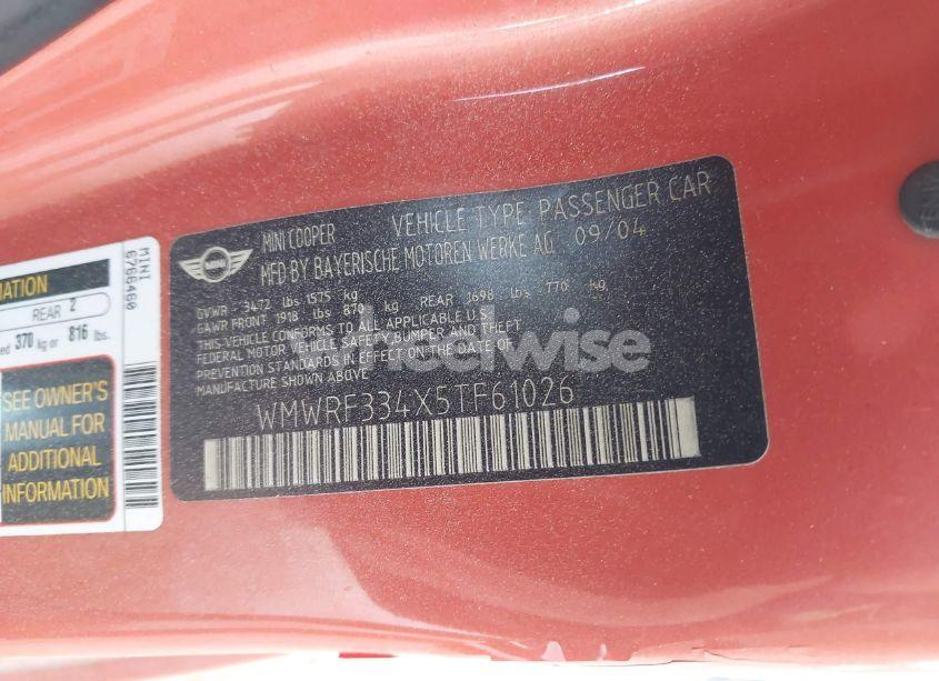 Photo 9 of 2005 Mini Cooper (VIN WMWRF334X5TF61026)