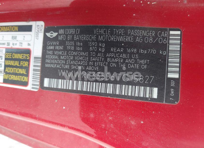 Photo 9 of 2006 Mini Cooper N/A (VIN WMWRF33556TG15827)