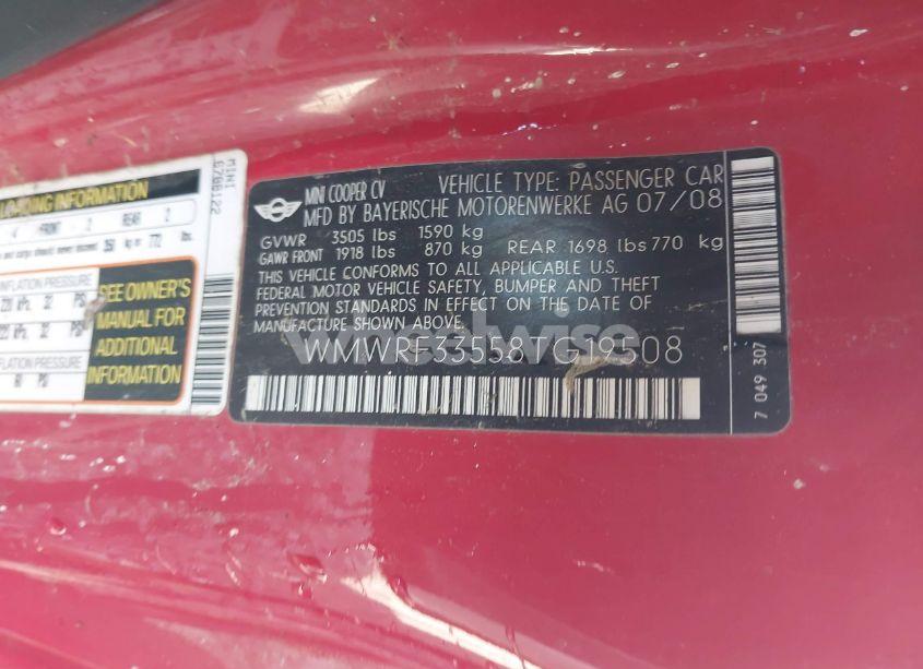 Photo 9 of 2008 Mini Cooper N/A (VIN WMWRF33558TG19508)