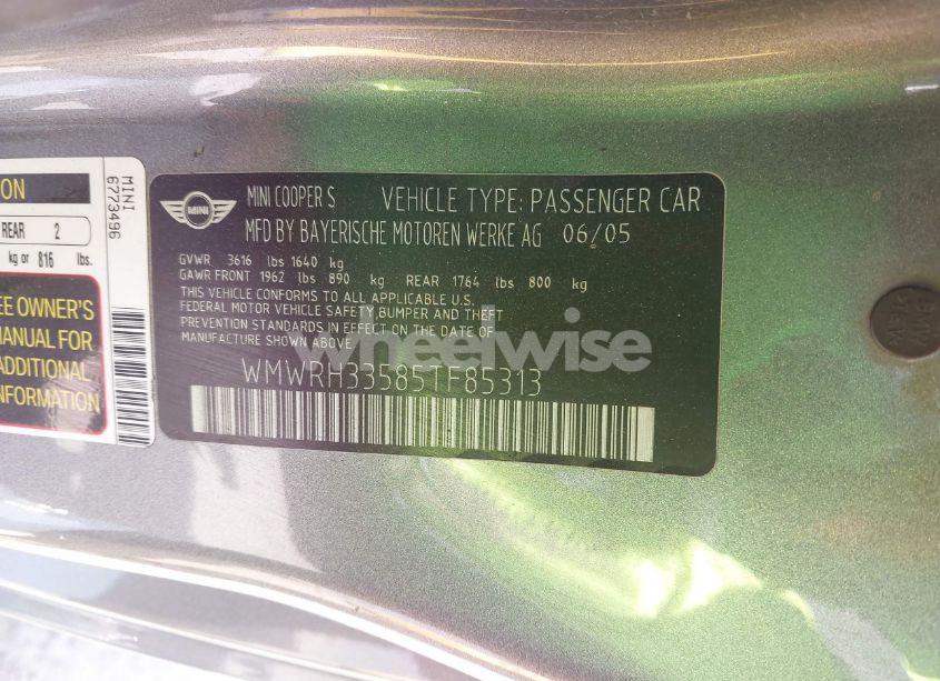Photo 9 of 2005 Mini Cooper S (VIN WMWRH33585TF85313)