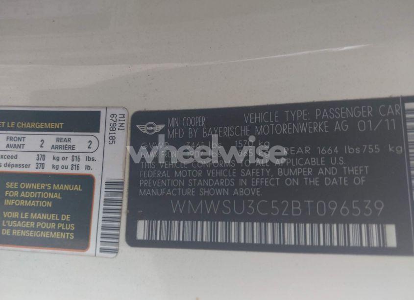Photo 9 of 2011 Mini Cooper (VIN WMWSU3C52BT096539)
