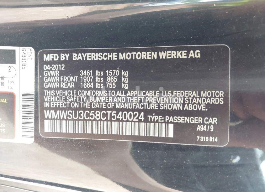 Photo 9 of 2012 Mini Cooper N/A (VIN WMWSU3C58CT540024)