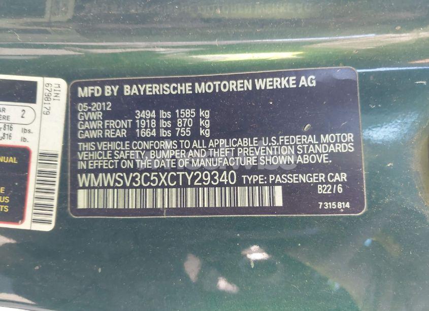 Photo 9 of 2012 Mini Cooper S (VIN WMWSV3C5XCTY29340)