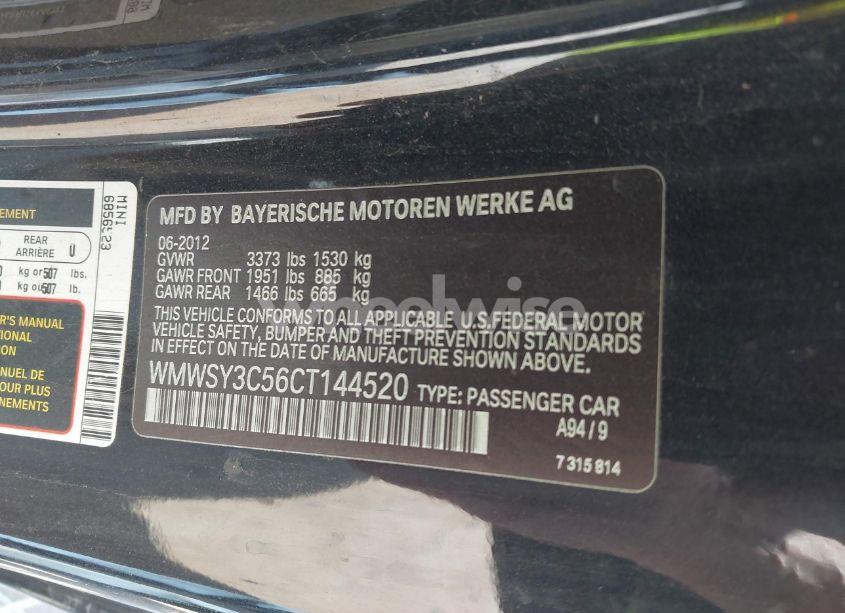 Photo 9 of 2012 Mini Cooper S (VIN WMWSY3C56CT144520)