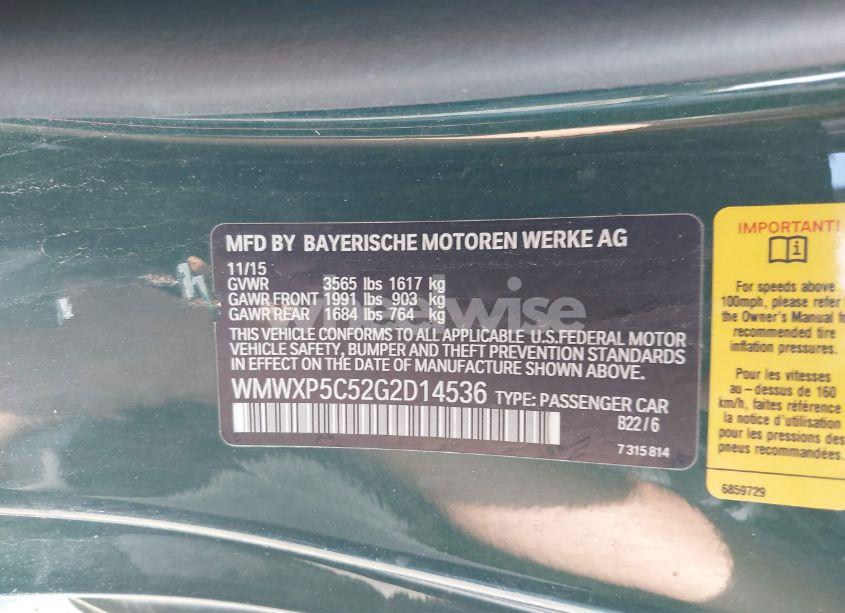 Photo 9 of 2016 Mini Hardtop COOPER (VIN WMWXP5C52G2D14536)