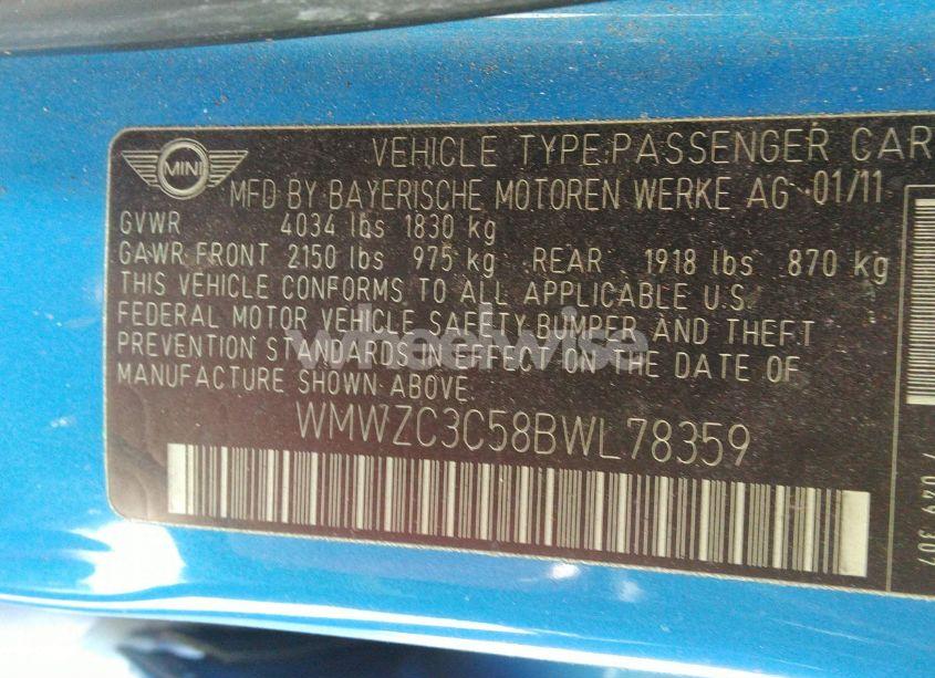 Photo 9 of 2011 Mini Cooper S COUNTRYMAN (VIN WMWZC3C58BWL78359)