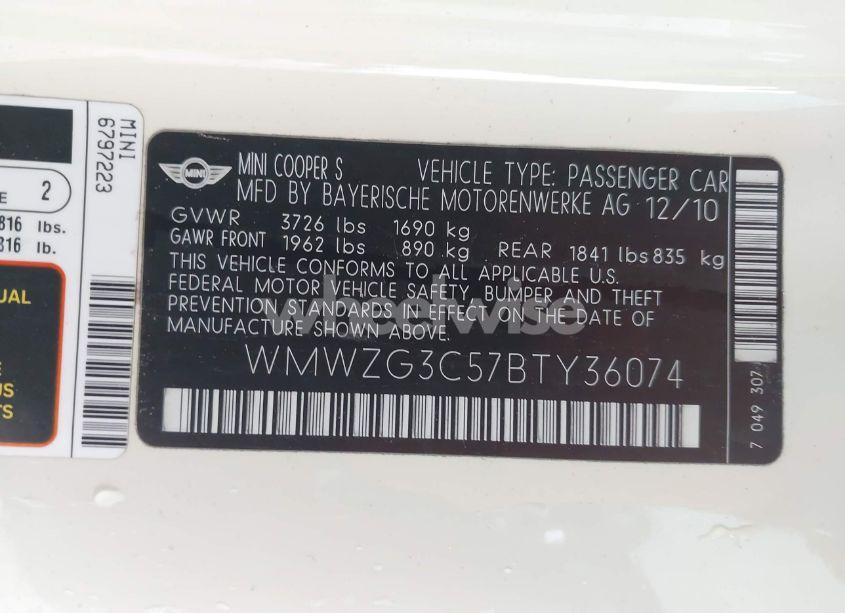 Photo 9 of 2011 Mini Cooper S CLUBMAN (VIN WMWZG3C57BTY36074)