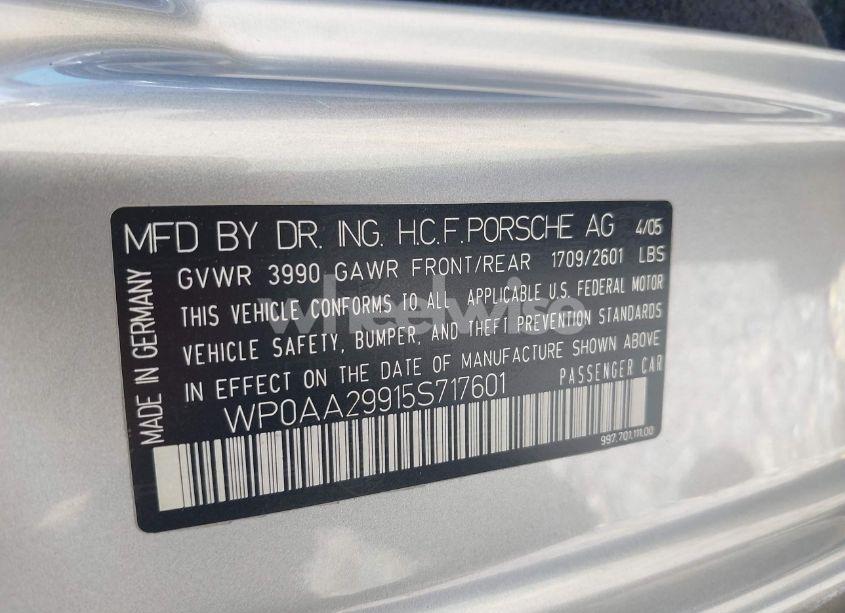 Photo 9 of 2005 Porsche 911 CARRERA (VIN WP0AA29915S717601)