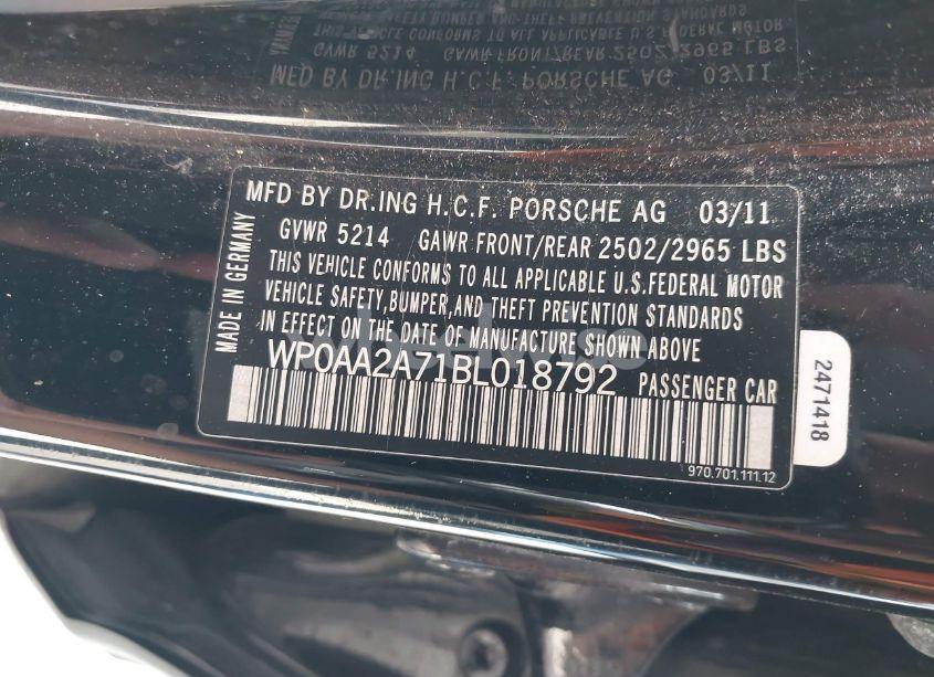 Photo 9 of 2011 Porsche Panamera 4 (VIN WP0AA2A71BL018792)