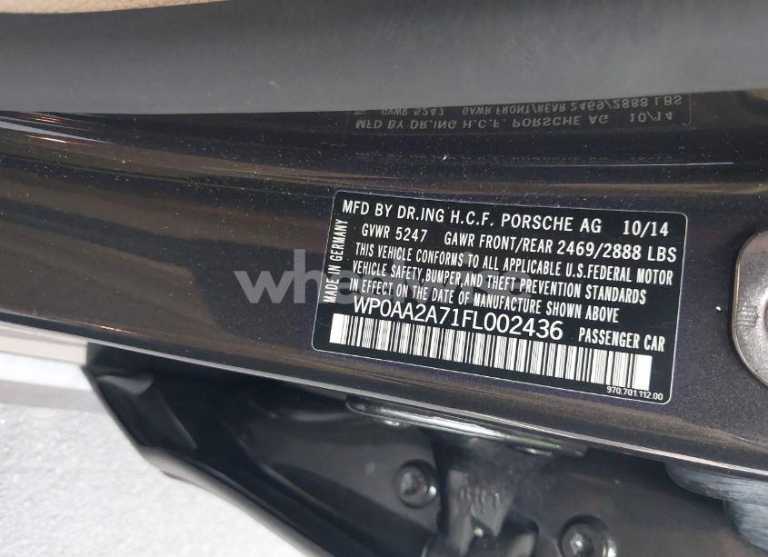 Photo 9 of 2015 Porsche Panamera 4 (VIN WP0AA2A71FL002436)