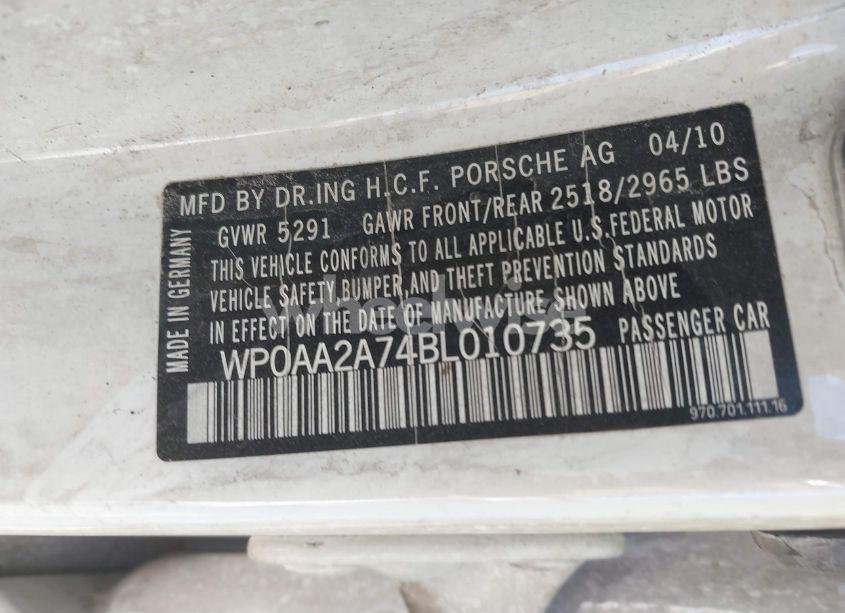 Photo 9 of 2011 Porsche Panamera 4 (VIN WP0AA2A74BL010735)