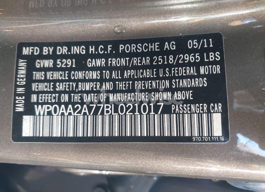 Photo 9 of 2011 Porsche Panamera 4 (VIN WP0AA2A77BL021017)