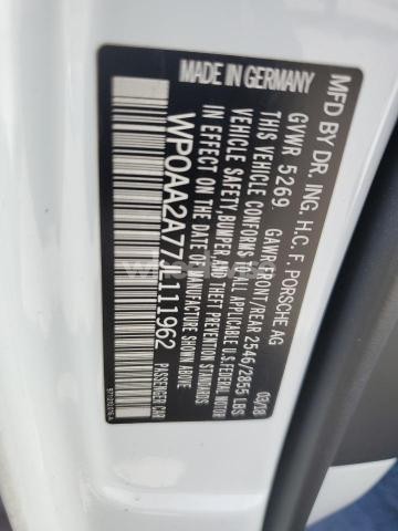 Photo 5 of 2018 PORSCHE PANAMERA 4 N/A (VIN WP0AA2A77JL111962)