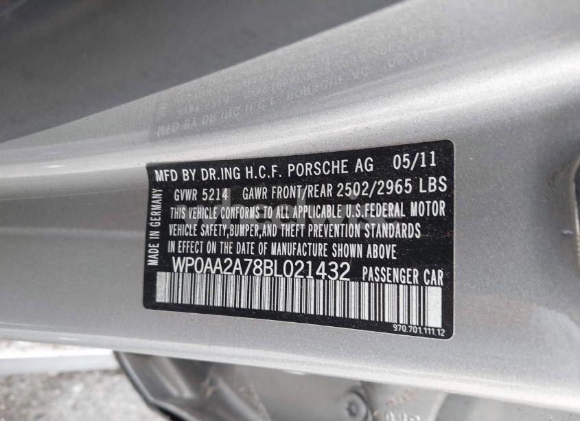Photo 9 of 2011 Porsche Panamera 4 (VIN WP0AA2A78BL021432)