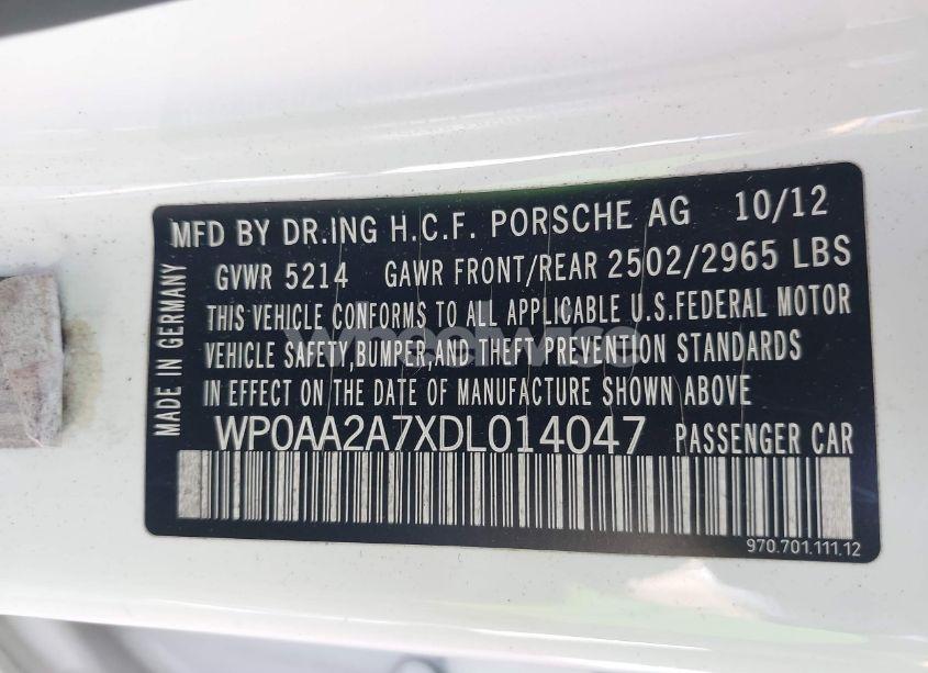 Photo 9 of 2013 Porsche Panamera 4 (VIN WP0AA2A7XDL014047)