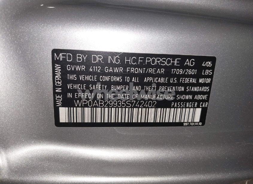 Photo 9 of 2005 Porsche 911 CARRERA S (VIN WP0AB29935S742402)