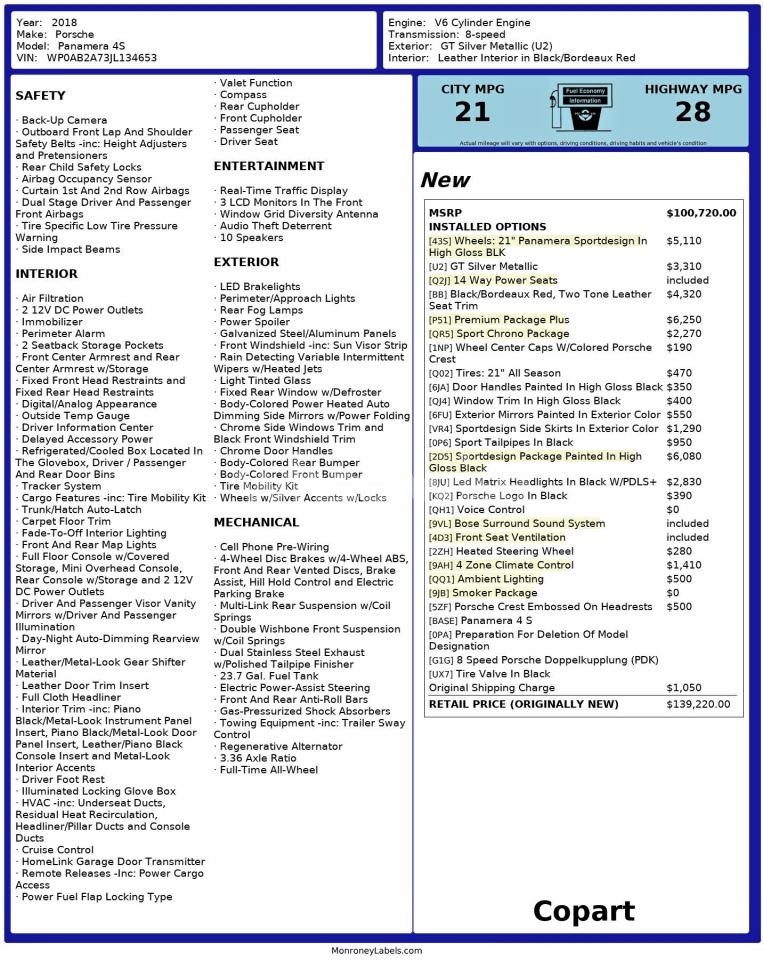 Photo 10 of 2018 PORSCHE PANAMERA 4S (VIN WP0AB2A73JL134653)