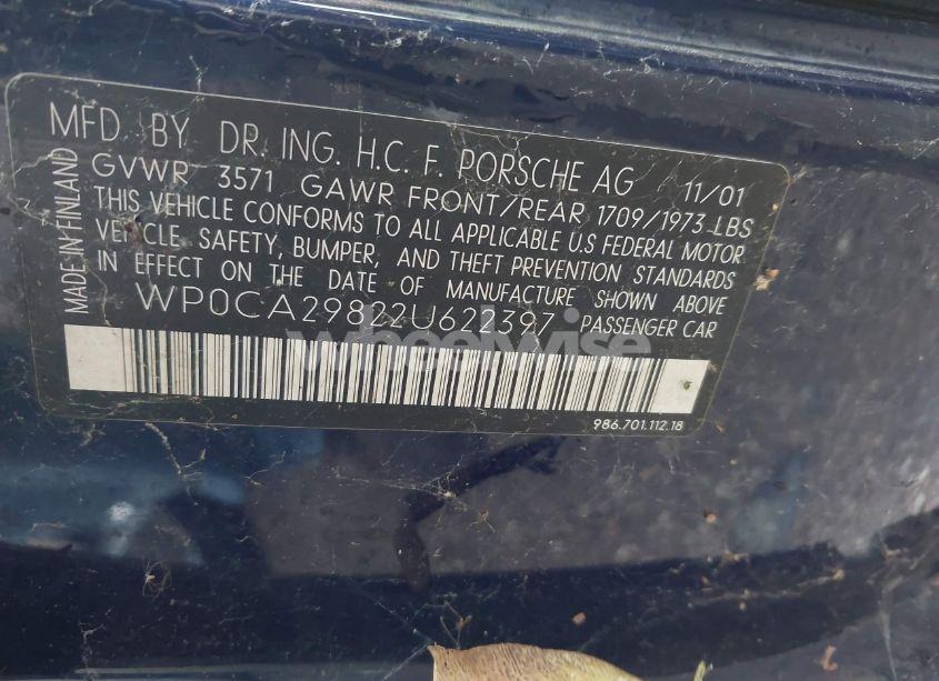 Photo 9 of 2002 Porsche Boxster (VIN WP0CA29822U622397)