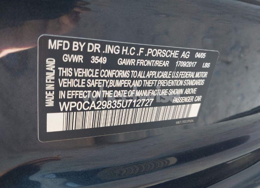 Photo 9 of 2005 Porsche Boxster (VIN WP0CA29835U712727)