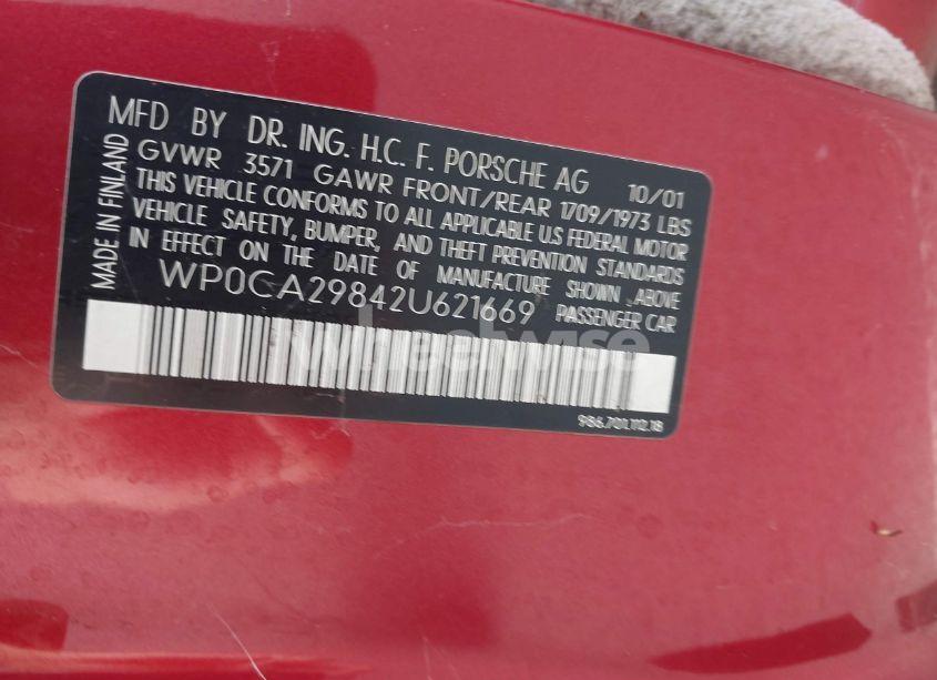 Photo 9 of 2002 Porsche Boxster (VIN WP0CA29842U621669)